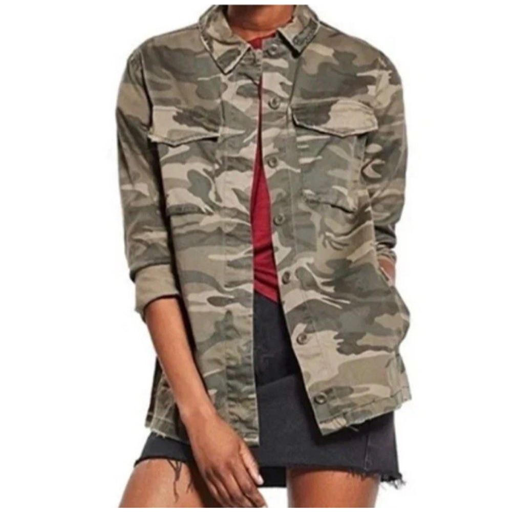 Topshop Jacket Womens Size 6 Camouflage‎ Pockets lightweight Gorp core Military